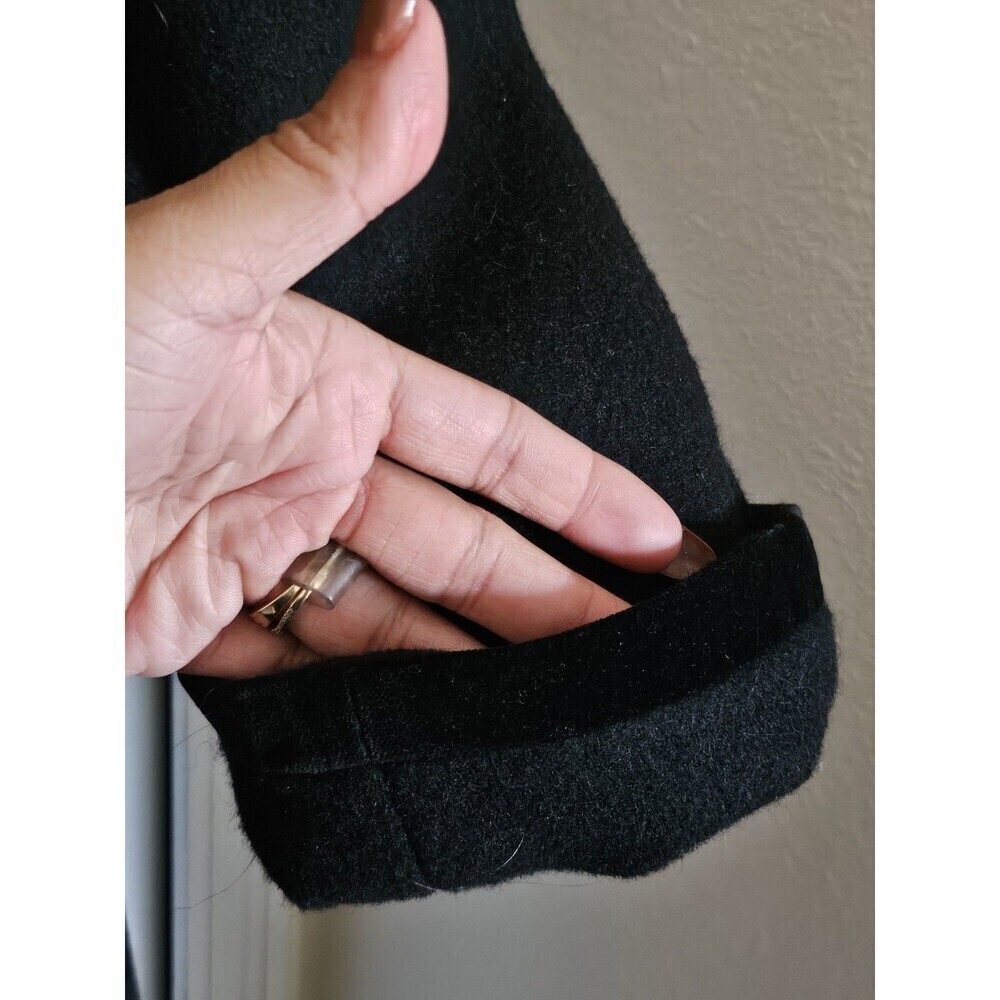 Vtg Herman Kay Women's Black Wool Nylon Formal With Preppy Velvet Collar... - Picture 11 of 12